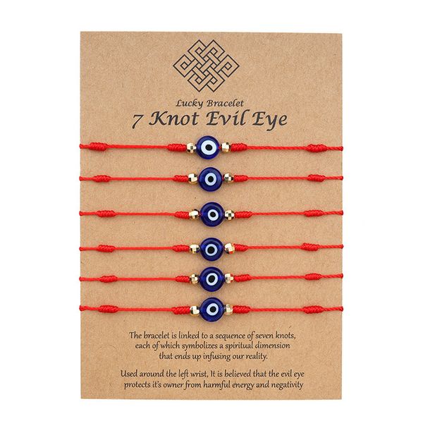 new devil eye card creative 7-knot lucky red rope woven bracelet 6-piece set, Silver
new devil eye card creative 7-knot lucky red rope woven bracelet 6-piece set, Silver