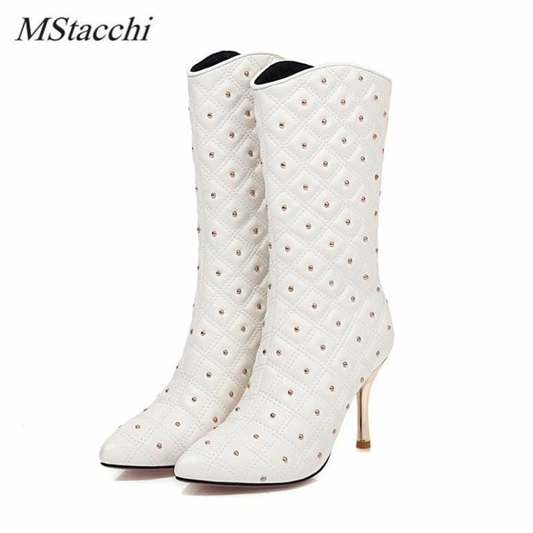 mstacchi fashion mid-calf women boots plush rivet pointed toe ventilate thin heel shoes winter black white lattice botas mujer
mstacchi fashion mid-calf women boots plush rivet pointed toe ventilate thin heel shoes winter black white lattice botas mujer