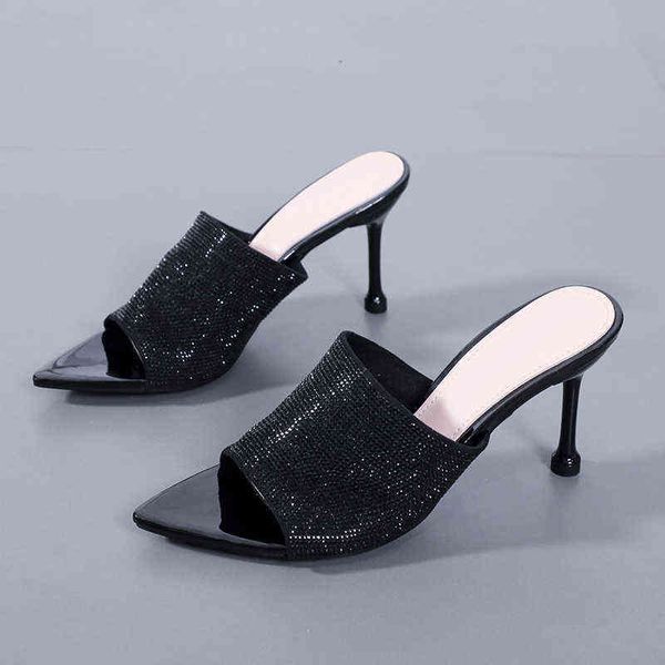 slippers women s pointed toe crystal thin high heels outdoor casual summer slides ladies party shoes 220309, Black
slippers women s pointed toe crystal thin high heels outdoor casual summer slides ladies party shoes 220309, Black