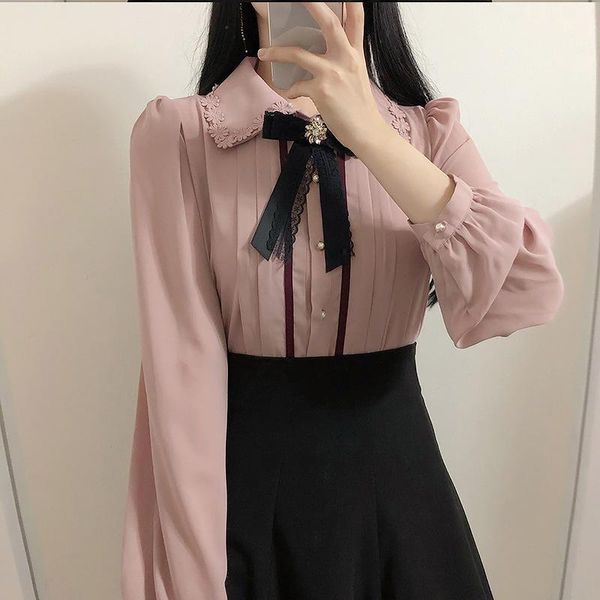 2020 spring new women fashion long sleeve sweet bow peter pan collar solid blouses shirts floral lace shirts casual blouse, White
2020 spring new women fashion long sleeve sweet bow peter pan collar solid blouses shirts floral lace shirts casual blouse, White