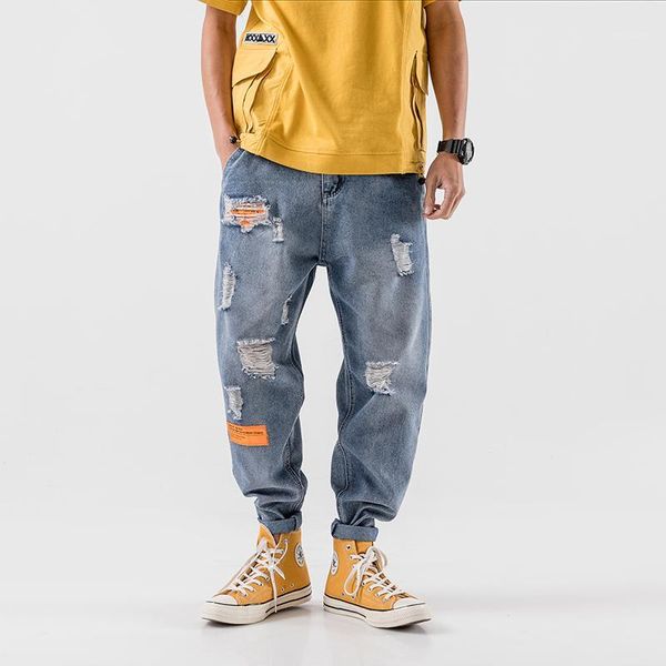 loose hiphop streetwear men harem denim jeans men pockets regular casual korean fashion streetwear pants hollow out new1, Blue
loose hiphop streetwear men harem denim jeans men pockets regular casual korean fashion streetwear pants hollow out new1, Blue