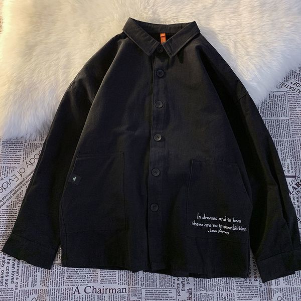 2021 new spring new stripe retro work done men's jacket tools with long sleeves beautiful all-match black 6d03, White;black
2021 new spring new stripe retro work done men's jacket tools with long sleeves beautiful all-match black 6d03, White;black