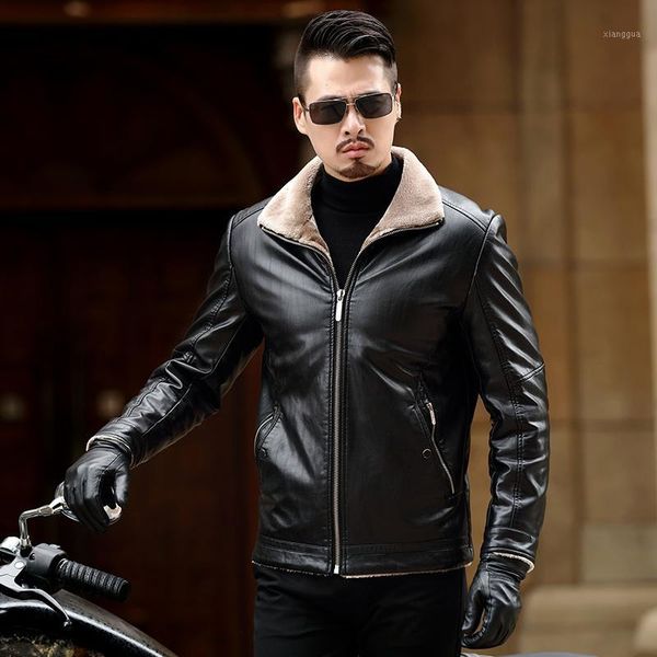 new motorcycle jacket warm winter sheepskin men's leather jacket men leisure fur coat men wool real leather coat1, Black
new motorcycle jacket warm winter sheepskin men's leather jacket men leisure fur coat men wool real leather coat1, Black