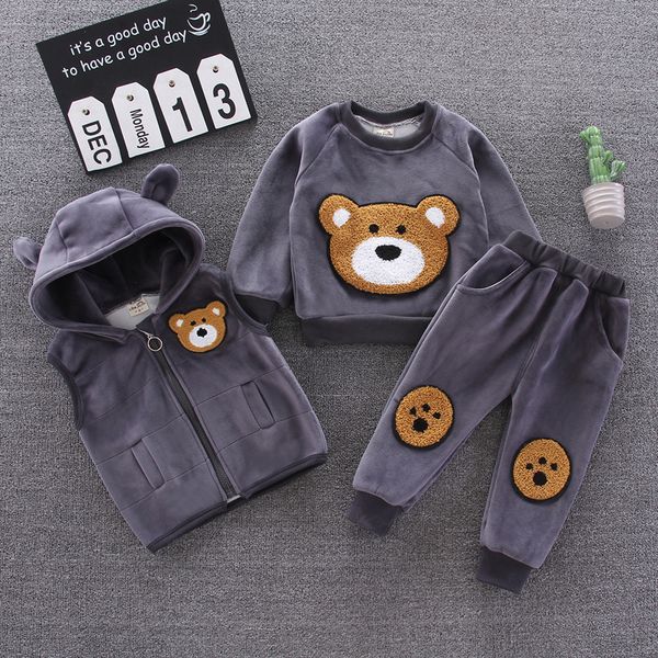 autumn winter boys and children's vest t-shirt pants with velvet 3-piece suit 1-2-3-year-old baby, White
autumn winter boys and children's vest t-shirt pants with velvet 3-piece suit 1-2-3-year-old baby, White