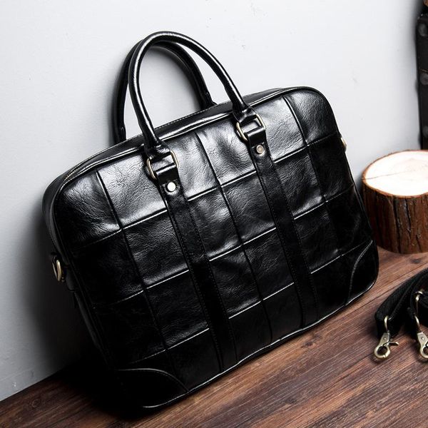 briefcases vintage brand design leather men's handbag big 14" lapbag plaid waterproof men business briefcase casual office work ba
briefcases vintage brand design leather men's handbag big 14" lapbag plaid waterproof men business briefcase casual office work ba