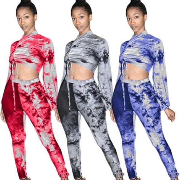 womens tie-dye 2pcs sets fashion trend long sleeve drawstring shirring pants suits designer female spring new skinny casual tracksuits, Gray
womens tie-dye 2pcs sets fashion trend long sleeve drawstring shirring pants suits designer female spring new skinny casual tracksuits, Gray