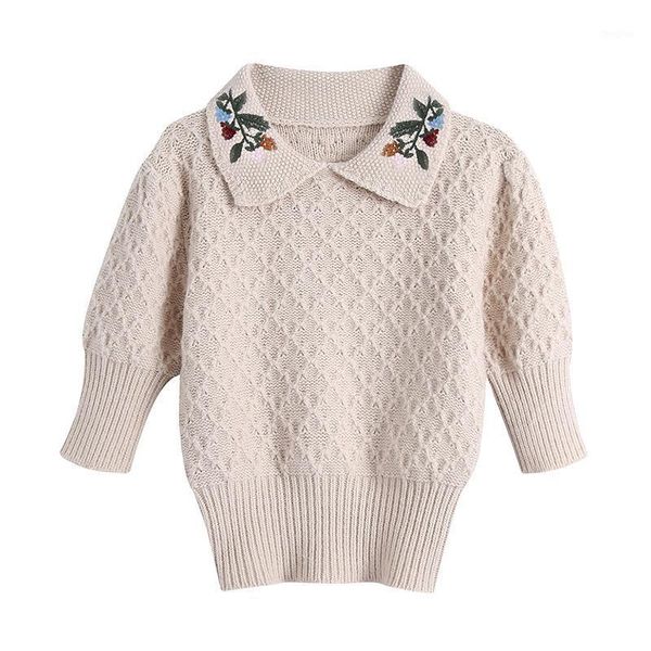 katara fashion turn down collar sweaters women elegant embroidery sweater women half sleeve pullover short sweaters ladies1, White;black
katara fashion turn down collar sweaters women elegant embroidery sweater women half sleeve pullover short sweaters ladies1, White;black