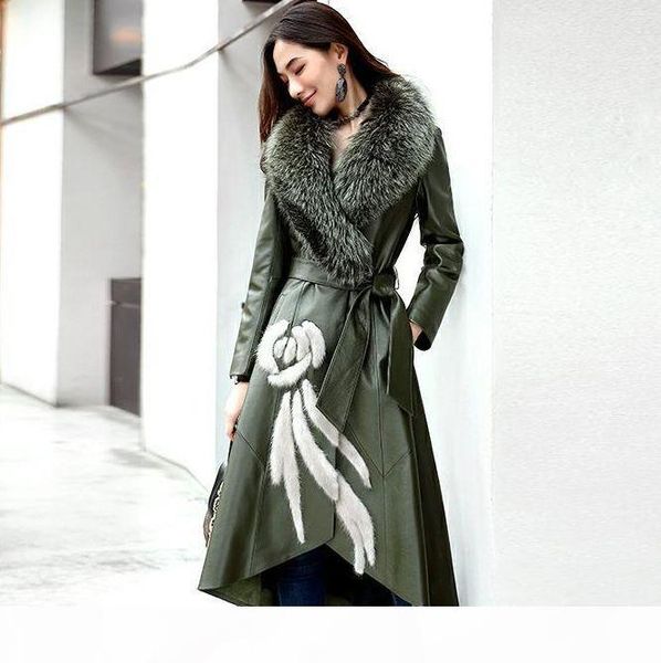 women real sheepskin long leather coat with real fox fur collar f0271 sheepskin coat women 3 colors, Black
women real sheepskin long leather coat with real fox fur collar f0271 sheepskin coat women 3 colors, Black