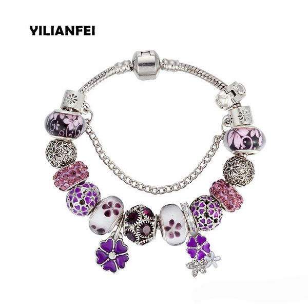 charm bracelets yilianfei flower pendant fashion noble elegant & bangles with diy violet chamilia beads for women bt0194, Golden;silver
charm bracelets yilianfei flower pendant fashion noble elegant & bangles with diy violet chamilia beads for women bt0194, Golden;silver