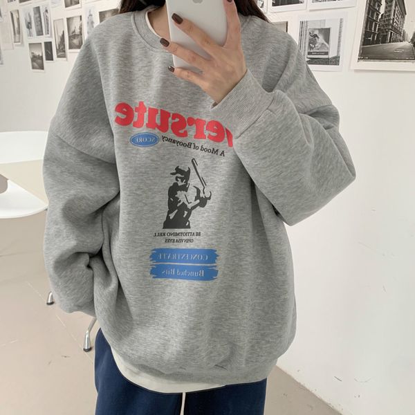 2021 new hoodie popular korean fashion simple winter loose cashmere keep warm letter printing long sleeve ggnl, Black
2021 new hoodie popular korean fashion simple winter loose cashmere keep warm letter printing long sleeve ggnl, Black