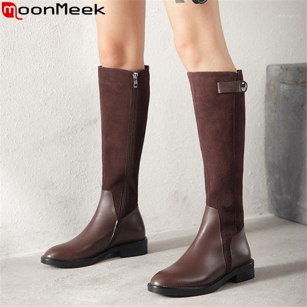 boots moonmeek fashion genuine leather women round toe knee high zip low heels shoes ladies autumn winter riding1, Black
boots moonmeek fashion genuine leather women round toe knee high zip low heels shoes ladies autumn winter riding1, Black