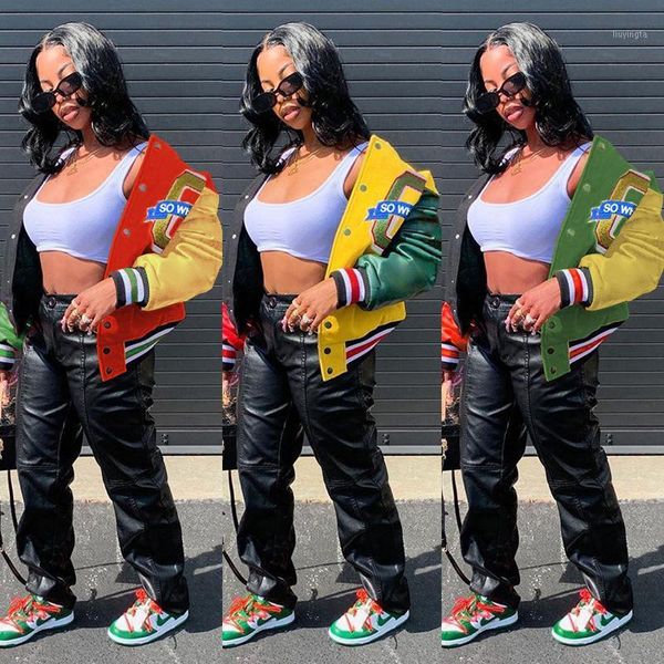 2021 autumn coat women new warm winter color block jacket baseball uniform ladies' round neck streetwear1, Black;brown
2021 autumn coat women new warm winter color block jacket baseball uniform ladies' round neck streetwear1, Black;brown