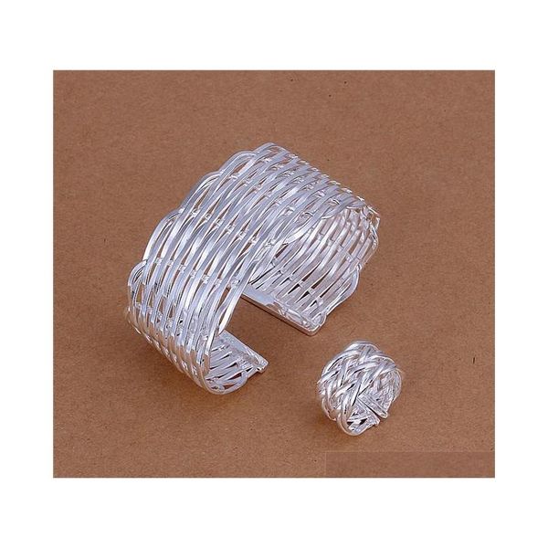 factory price 925 sterling silver fashion jewelry woven bangles & ring set wedding gift shipping nc1sy
factory price 925 sterling silver fashion jewelry woven bangles & ring set wedding gift shipping nc1sy