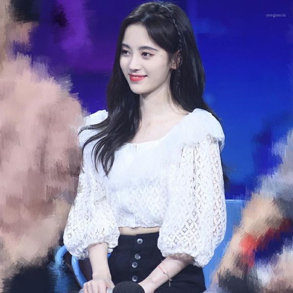 crop hollow out lace blouse 2020 three quarter lantern sleeve ruffles o-neck lace women and blouse blusas mujer de1, White
crop hollow out lace blouse 2020 three quarter lantern sleeve ruffles o-neck lace women and blouse blusas mujer de1, White