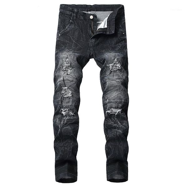 men's jeans men denim trousers straight folds ripped holes washed ruined motorcycle hole fashion casual male jeans1, Blue
men's jeans men denim trousers straight folds ripped holes washed ruined motorcycle hole fashion casual male jeans1, Blue
