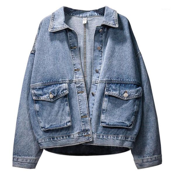 sokotoo women's big pockets jean jacket loose plus big size blue denim coat outerwear1, Black;brown
sokotoo women's big pockets jean jacket loose plus big size blue denim coat outerwear1, Black;brown