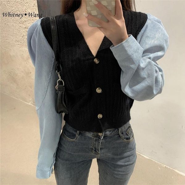 whitney wang blouses 2020 осенняя модная уличная одежда вязаный пэчворк peaf weet bloosh women blusas lady рубашка, White
whitney wang blouses 2020 осенняя модная уличная одежда вязаный пэчворк peaf weet bloosh women blusas lady рубашка, White