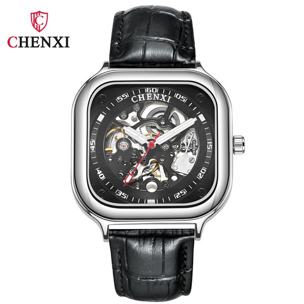 square creative fashion new automatic hollow mechanical watch men's genuine waterproof mechanical watch men (silver frame belt, Slivery;brown
square creative fashion new automatic hollow mechanical watch men's genuine waterproof mechanical watch men (silver frame belt, Slivery;brown