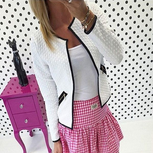 new 2020 fashion women jacket coat open stitch long sleeve casual cardigan white gray short zipper pockets slim suit outerwears, Black;brown
new 2020 fashion women jacket coat open stitch long sleeve casual cardigan white gray short zipper pockets slim suit outerwears, Black;brown