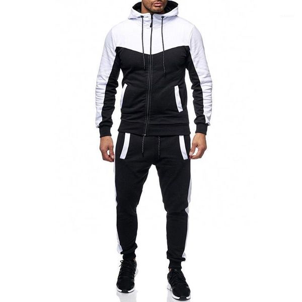 2 pieces sets autumn tracksuit men gym sport winter hooded sweatshirt +drawstring pants male stripe patchwork hoodies1, Gray
2 pieces sets autumn tracksuit men gym sport winter hooded sweatshirt +drawstring pants male stripe patchwork hoodies1, Gray