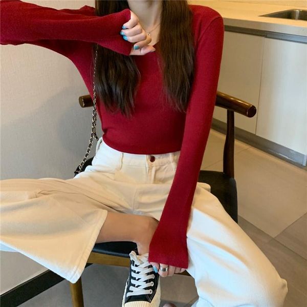 make firm offers v-neck joker sweater knitting sweater long-sleeved blouse render unlined upper garment of a female, White;black
make firm offers v-neck joker sweater knitting sweater long-sleeved blouse render unlined upper garment of a female, White;black