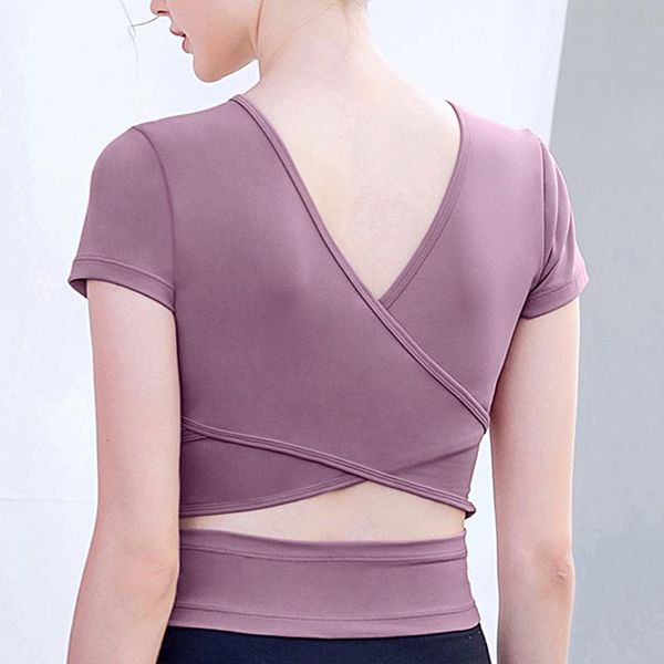 yoga outfits fitness women gym sport short sleeve v-neck crop padded workout t-shirt female running sportswear, White;red
yoga outfits fitness women gym sport short sleeve v-neck crop padded workout t-shirt female running sportswear, White;red