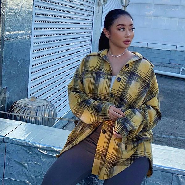 boyfriend style oversize loose plaid woolen long-sleeved shirt jacket autumn1, Black
boyfriend style oversize loose plaid woolen long-sleeved shirt jacket autumn1, Black