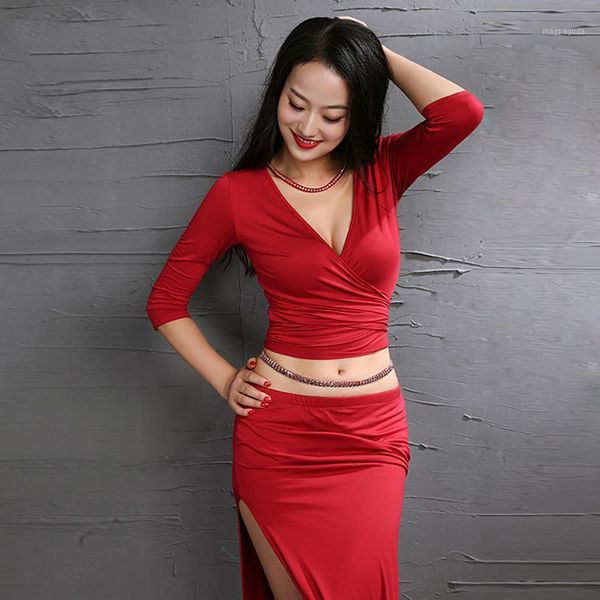 bellydance half sleeve deep v-neck belly dance long placketing skirt 2pcs set for women performance wears costumes zm2161, Black;red
bellydance half sleeve deep v-neck belly dance long placketing skirt 2pcs set for women performance wears costumes zm2161, Black;red