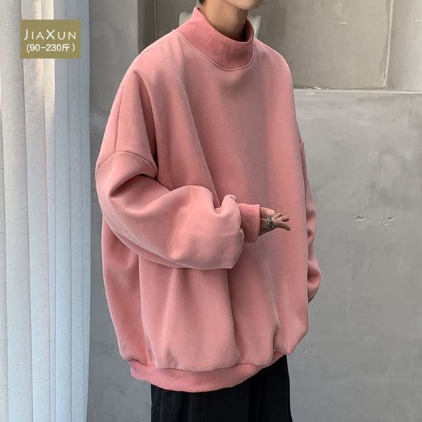 sweater men's autumn and winter fashion brand pink half high collar loose large round neck ins trend casual coat, Black
sweater men's autumn and winter fashion brand pink half high collar loose large round neck ins trend casual coat, Black