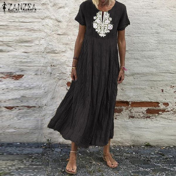 zanzea 2020 casual short sleeve embroidery women dress bohemian dresses party beach summer sundress oversized lady midi vestidos, Black;gray
zanzea 2020 casual short sleeve embroidery women dress bohemian dresses party beach summer sundress oversized lady midi vestidos, Black;gray