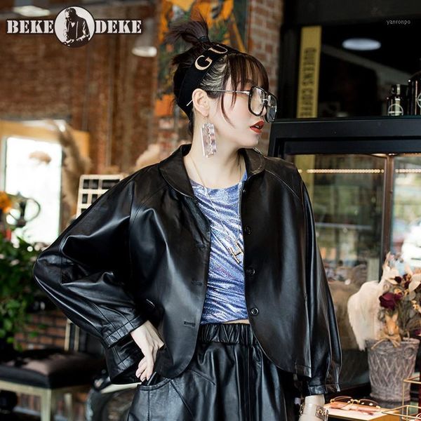 2020 new women short loose fit batwing sleeve coat gothic streetwear cardigan outwear ladies sheepskin genuine leather jacket1, Black
2020 new women short loose fit batwing sleeve coat gothic streetwear cardigan outwear ladies sheepskin genuine leather jacket1, Black