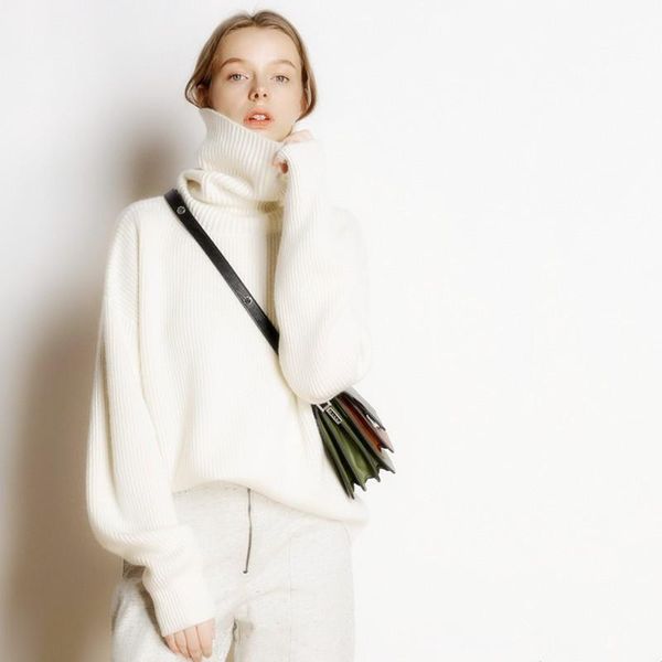 women's sweaters 2021 sweater high collar solid color loose thick harajuku clothing for women long sleeve vintage knitted y94, White;black
women's sweaters 2021 sweater high collar solid color loose thick harajuku clothing for women long sleeve vintage knitted y94, White;black