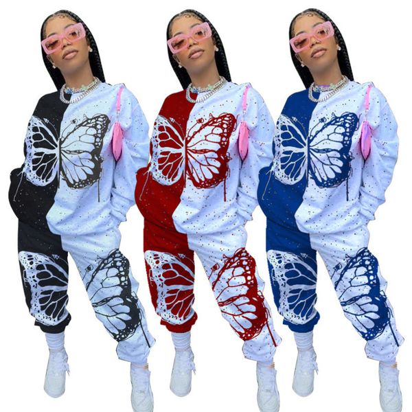 new women two piece set designer fashion contrast color butterfly printing t shirts trousers outfits ladies casual seller suit, White
new women two piece set designer fashion contrast color butterfly printing t shirts trousers outfits ladies casual seller suit, White