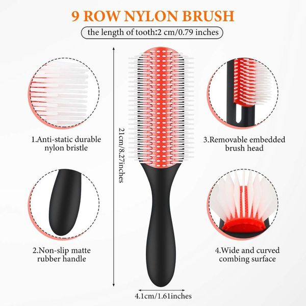 yblntek hair comb 9-row detangling hair brush rat tail comb styling hairbrush straight curly wet hair scalp massage brush women q wmtbmd, Silver
yblntek hair comb 9-row detangling hair brush rat tail comb styling hairbrush straight curly wet hair scalp massage brush women q wmtbmd, Silver
