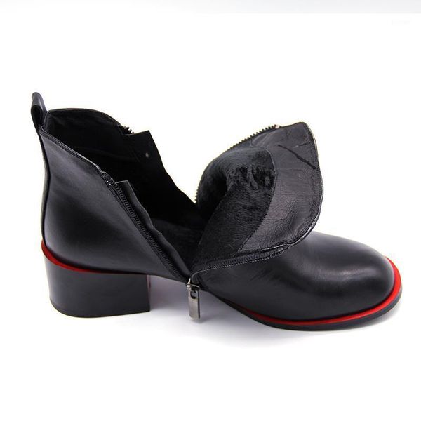 boots ins women's ankle 22.5-25.5 cm length women genuine leather round toe zipper classic wild plus velvet winter boots1, Black
boots ins women's ankle 22.5-25.5 cm length women genuine leather round toe zipper classic wild plus velvet winter boots1, Black