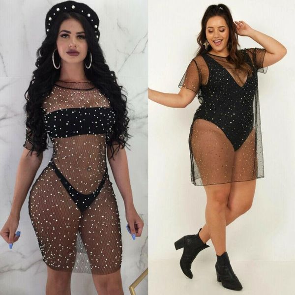 women's swimwear summer women bikini cover up dress mesh swimsuit bathing beachwear1, White;black
women's swimwear summer women bikini cover up dress mesh swimsuit bathing beachwear1, White;black