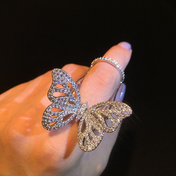 high-endeurope and the united states new smart butterfly wings open ring full of diamond zircon ring hollow beautiful butterfly ring, Silver
high-endeurope and the united states new smart butterfly wings open ring full of diamond zircon ring hollow beautiful butterfly ring, Silver