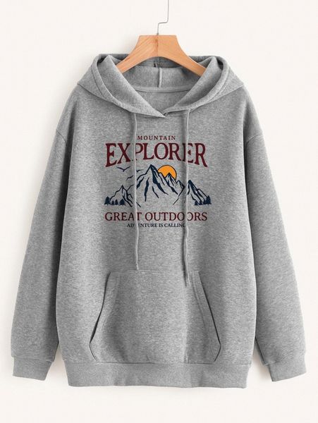 mountain & letter graphic drop shoulder drawstring thermal hoodie 53tn#, White;black
mountain & letter graphic drop shoulder drawstring thermal hoodie 53tn#, White;black