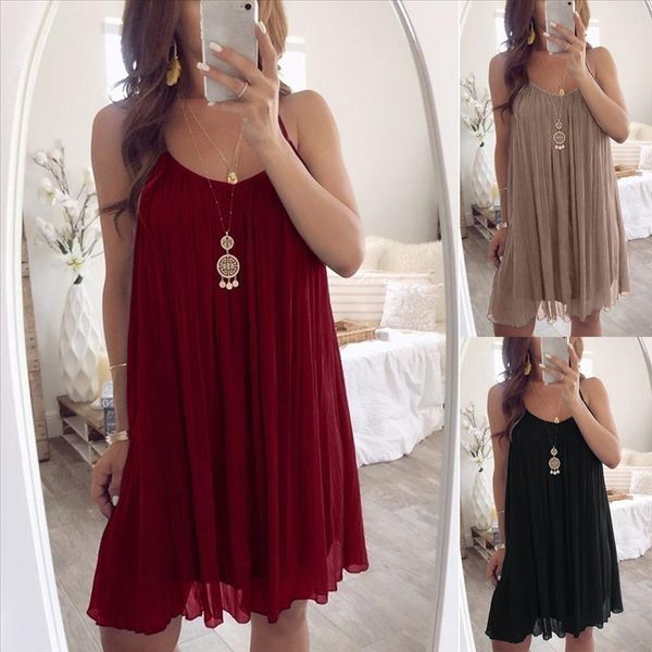 fashion spring new casual mini dress chiffon loose suspender sundress solid three color s xxxxxl plus size, Black;gray
fashion spring new casual mini dress chiffon loose suspender sundress solid three color s xxxxxl plus size, Black;gray