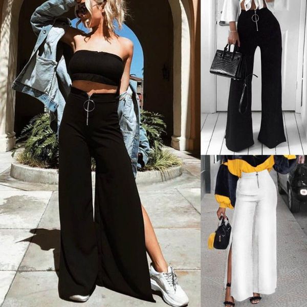 bkld women high waist pants split wide leg pants zipper trousers female 2020 summer streetwear fashion black white women
bkld women high waist pants split wide leg pants zipper trousers female 2020 summer streetwear fashion black white women