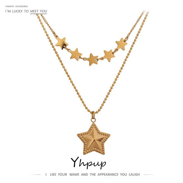 yhpup fashion star pendant stainless steel layered necklace gold metal 18 k chain choker necklace romantic jewelry, Silver
yhpup fashion star pendant stainless steel layered necklace gold metal 18 k chain choker necklace romantic jewelry, Silver