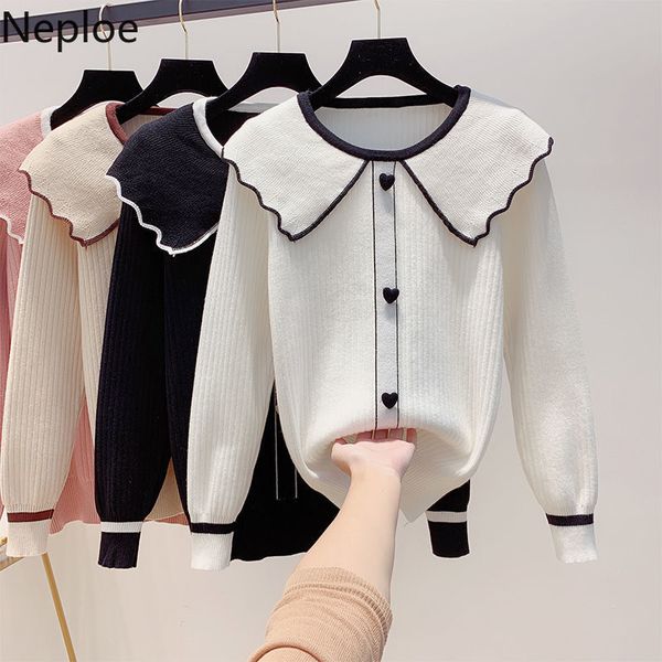 hit color o-neck ruffle patchwork sweater causal love heart button coat autumn knitted pullovers women 1g791 210430, White;black
hit color o-neck ruffle patchwork sweater causal love heart button coat autumn knitted pullovers women 1g791 210430, White;black