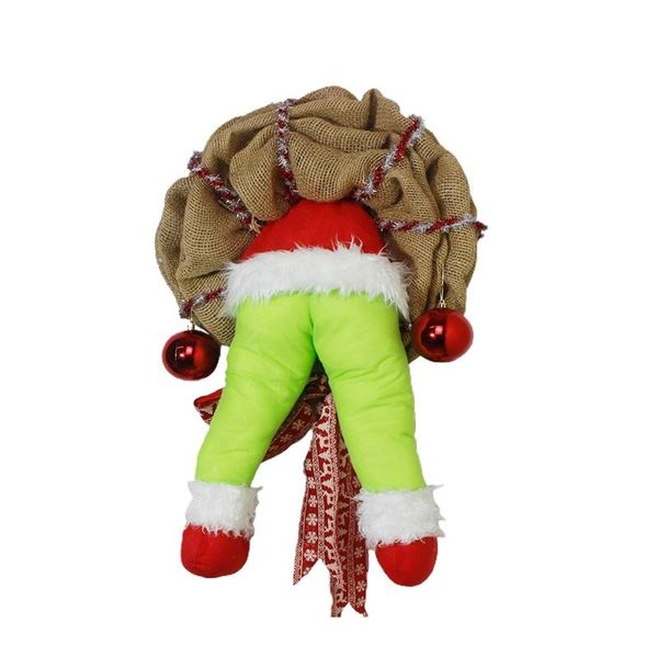 decorative flowers & wreaths creative santa claus climbs out of wreath christmas garland cute beautiful decorations door hanging funny festi 
decorative flowers & wreaths creative santa claus climbs out of wreath christmas garland cute beautiful decorations door hanging funny festi
