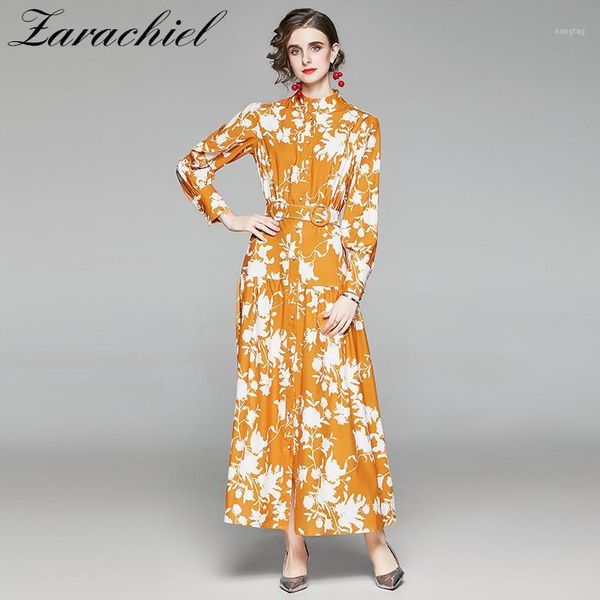 runway autumn winter vintage abstract floral print long dress women lantern sleeve stand button down holiday sashes maxi dress1, Black;gray 
runway autumn winter vintage abstract floral print long dress women lantern sleeve stand button down holiday sashes maxi dress1, Black;gray