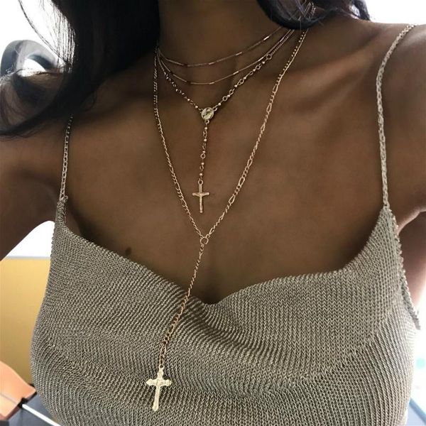 bohemian women's fashion retro pendant for woman cross multilayer lady necklace fashion jewelry gift summer beach accessories, Silver
bohemian women's fashion retro pendant for woman cross multilayer lady necklace fashion jewelry gift summer beach accessories, Silver