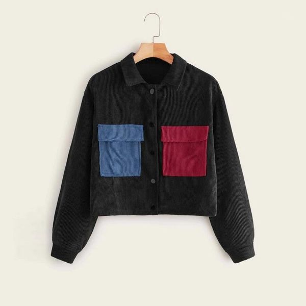 new red blue patchwork jacket women front pockets thick warm basic cropped coat winter soft corduroy short jackets female#g301, Black;brown
new red blue patchwork jacket women front pockets thick warm basic cropped coat winter soft corduroy short jackets female#g301, Black;brown