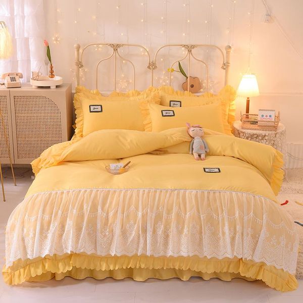 bedding sets luxury korean princess style set white lace edge duvet cover 1.5m 1.8m 2m bed skirt or sheet pillowcase home textile
bedding sets luxury korean princess style set white lace edge duvet cover 1.5m 1.8m 2m bed skirt or sheet pillowcase home textile