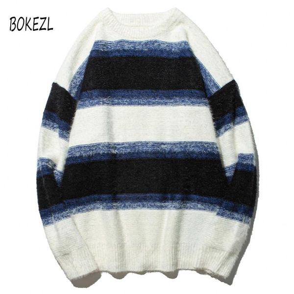 men's sweaters bokezl hip hop knitted color block patchwork stripe streetwear harajuku casual pullover knitwear jumper, White;black
men's sweaters bokezl hip hop knitted color block patchwork stripe streetwear harajuku casual pullover knitwear jumper, White;black