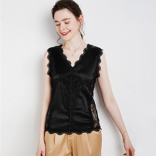 100% silk tank for women solid lace up decoration v neck sleeveless basic clothing casual new fashion1, White
100% silk tank for women solid lace up decoration v neck sleeveless basic clothing casual new fashion1, White