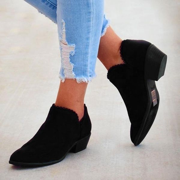 fashion ladies lace boots new autumn women boots classic zipper ankle warm plush ladies shoes for women, Black 
fashion ladies lace boots new autumn women boots classic zipper ankle warm plush ladies shoes for women, Black